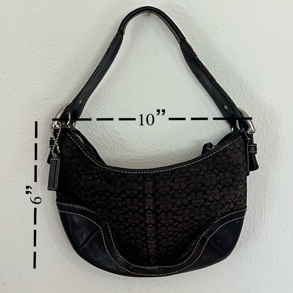 Coach Vintage Black Mini Hobo Soho Signature Canvas Shoulder Bag Y2K 90s Retro - Picture 2 of 15